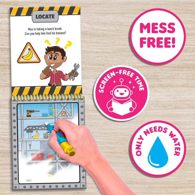 Scentco Water Magic - Patented Gourmet Scented Reusable Water Reveal Activity Books - No Mess, All Fun (Grape Kingdom and Construction) - Image 3